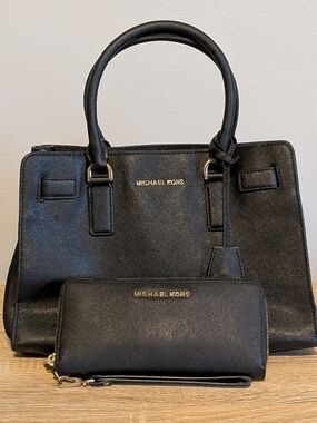 MICHAEL KORS Dillon Saffiano Leather Satchel & Wallet